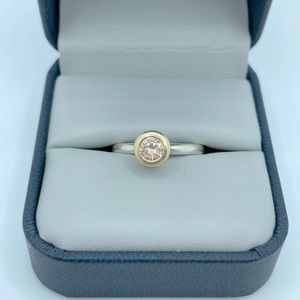 Pandora Champagne Citrine 14k Gold and Silver Ring
